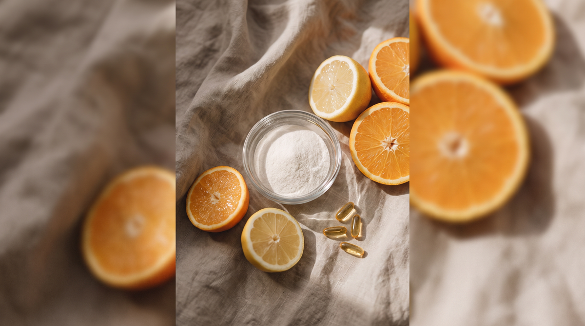 Agrumes et capsules de vitamine C, comparatif des formes
